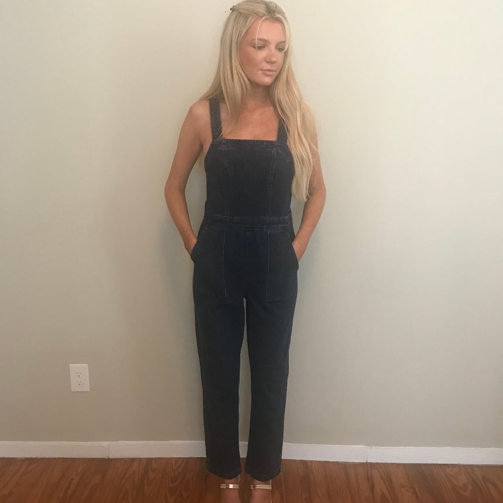j.crew/jeans dark denim overalls size 0
